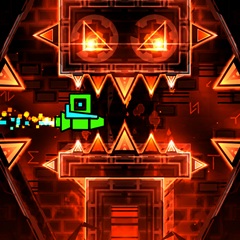 Master the art of navigating perilous levels featuring a fiery, gaping-mouthed bos