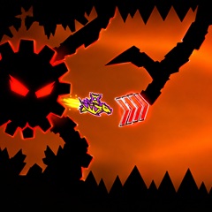 Character dodging a giant boss