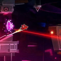 Character navigating a menacing, harsh, and dark landscape