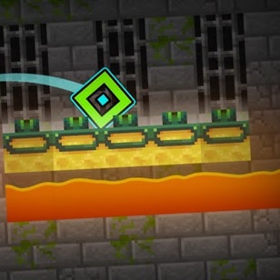 A combination of two game modes in Geometry Dash Minecraft