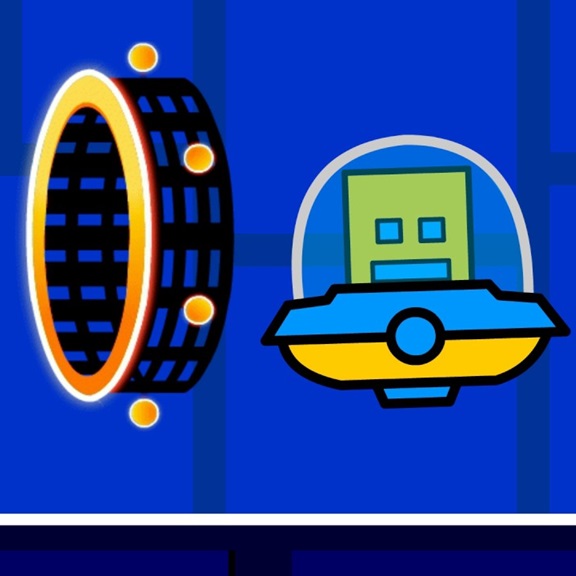 Gravity changes while playing Geometry Dash: UFO 2D